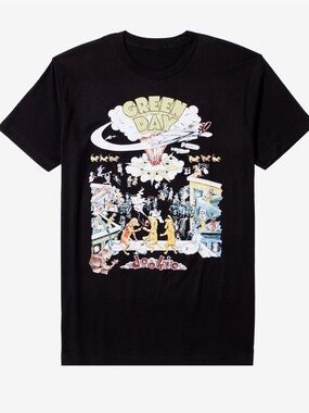 Hot Topic Black Green Day 'Dookie' Dogs Graphic Tee